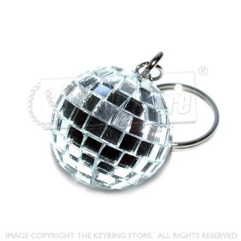 27mm Mirror Disco Ball Keyring - Glitter Ball