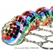 27mm Mirror Multicolour Disco ball keyrings - pack 10