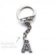 Letter A Diamante Charm Keyring