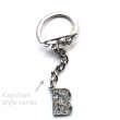 Letter B Diamante Charm Keyring