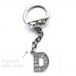 Letter D Diamante Charm Keyring