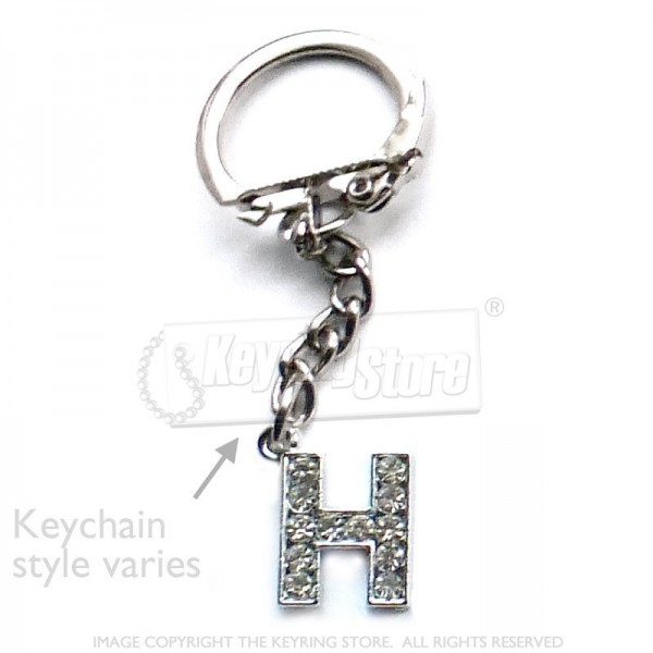 Letter G Diamante Charm Keyring