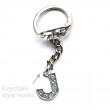 Letter J Diamante Charm Keyring