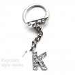 Letter K Diamante Charm Keyring