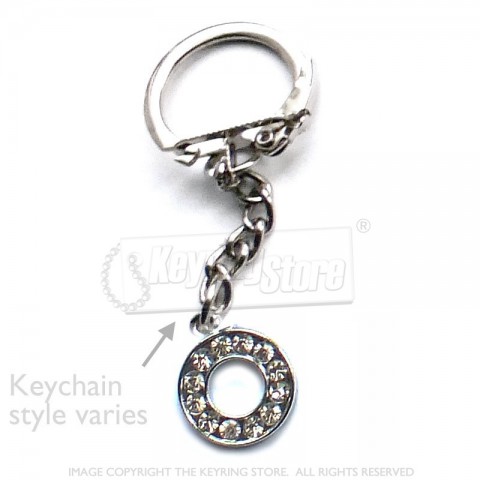 Letter O Diamante Charm Keyring