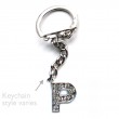 Letter P Diamante Charm Keyring