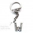 Letter W Diamante Charm Keyring