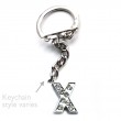 Letter X Diamante Charm Keyring