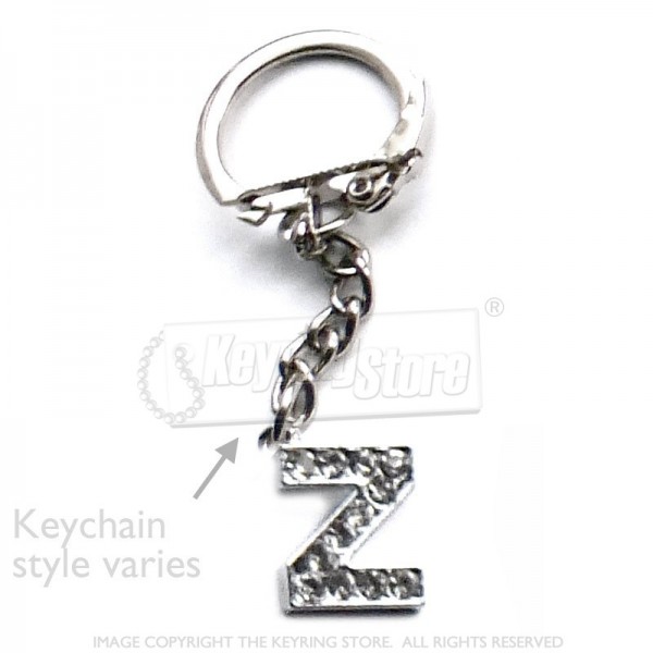 Letter Z Diamante Charm Keyring