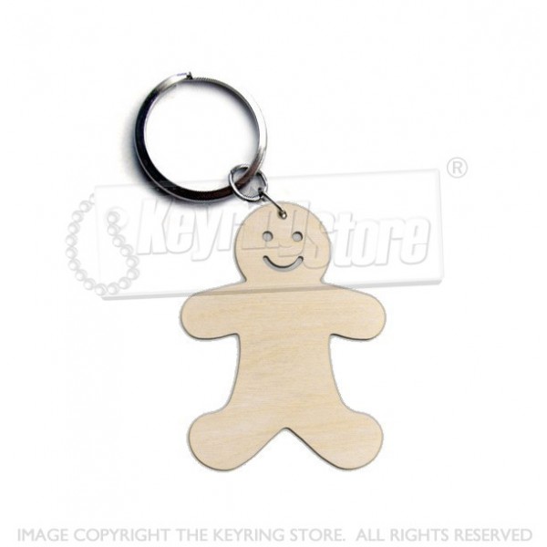 Personalised Gingerbread Man Wooden Keyring