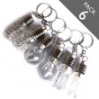 PACK 6 LED Light Bulb flashing keyring