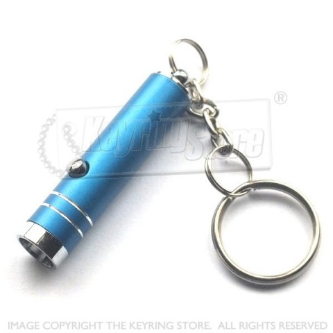LED Metal Torch Keyring - Premium - Blue