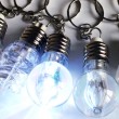 PACK 6 LED Light Bulb flashing keyring