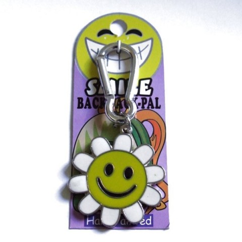 Smiley yellow flower hand-painted keyring