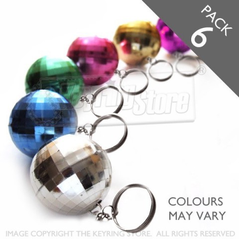 Party Disco ball keyrings - Pack 6
