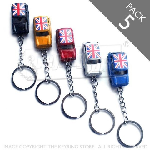 Austin Mini Car Keyrings - Pack 5