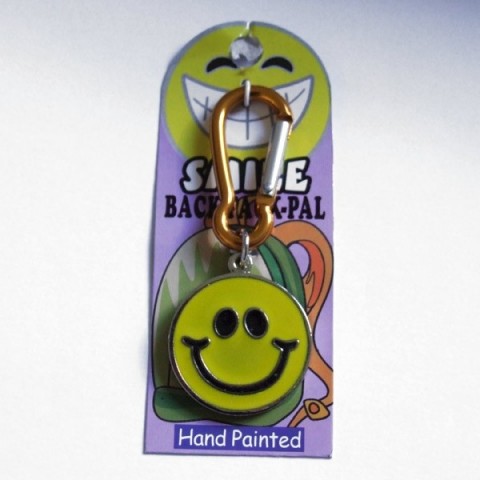 Smiley yellow hand-painted keyring