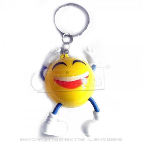 Smiley ball with legs keyring