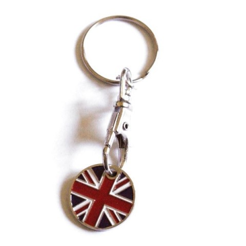 Trolley Coin Keyring - Union Jack GB British Flag