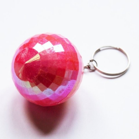 Disco ball keyring - oily finish - Choice of colours