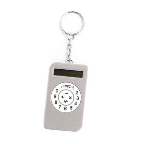 Mini calculator keyring - silver