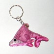 Pink Fish sand-filled keyring