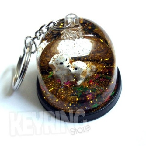 Snow Dome Frog Keyring