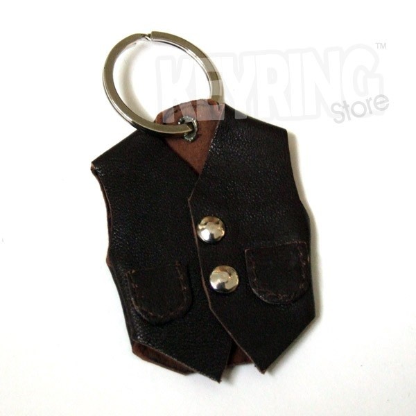 Leather Brown Waist Coat Keyring