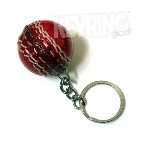 Cricket Ball Keyring - Leather