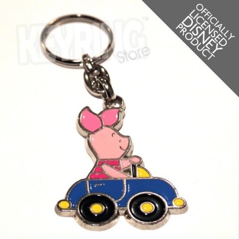 Disney Winnie The Pooh Piglet in Car METAL Keyring