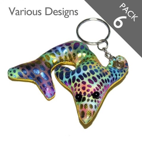 Fish & Sea Life Keyrings - Pack 6 Selection