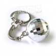 Premium Chrome Silver Mini Disco ball keyring