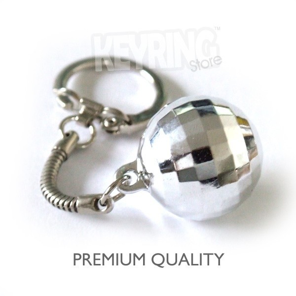 Premium Chrome Silver Mini Disco ball keyring